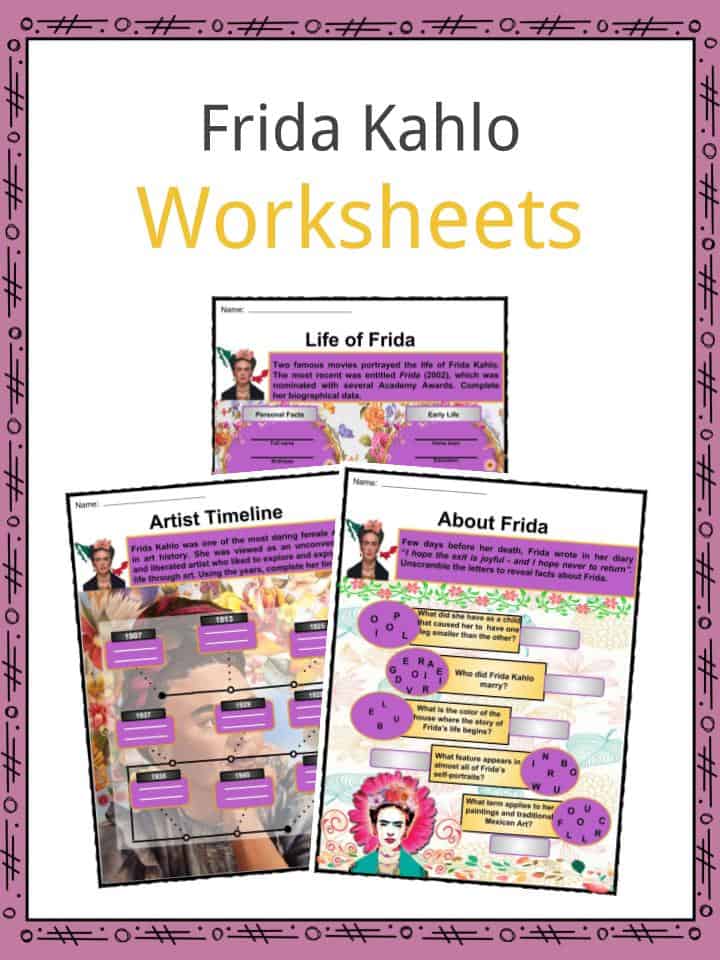 Frida Kahlo Facts, Worksheets, Life, Artwork, Legacy &  Death For Kids