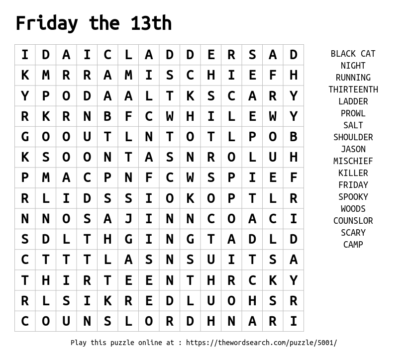 Download Word Search on Friday the 13th