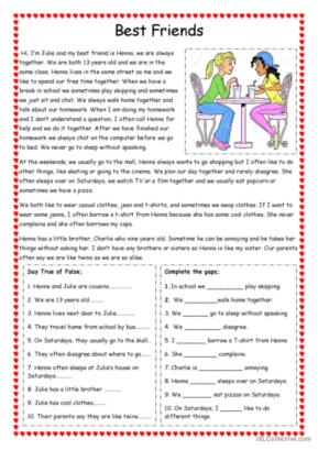 218 Friendship English ESL worksheets pdf &  doc