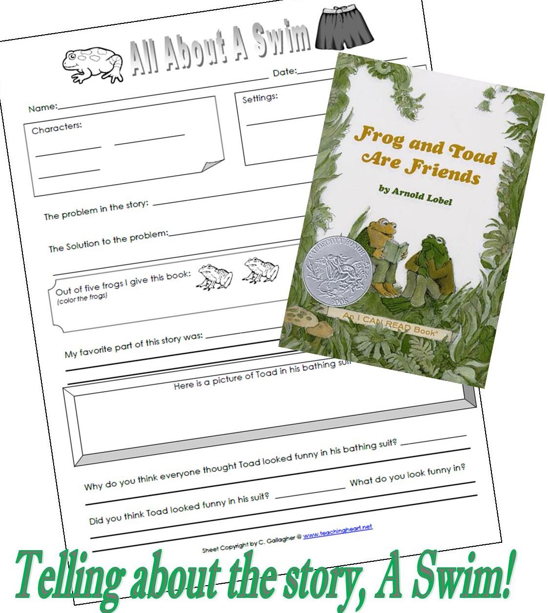 Frog And Toad Are Friends A Swim Teaching Heart Blog Worksheets 
