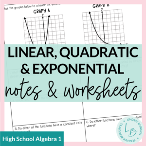 from linear to quadratic worksheet answers