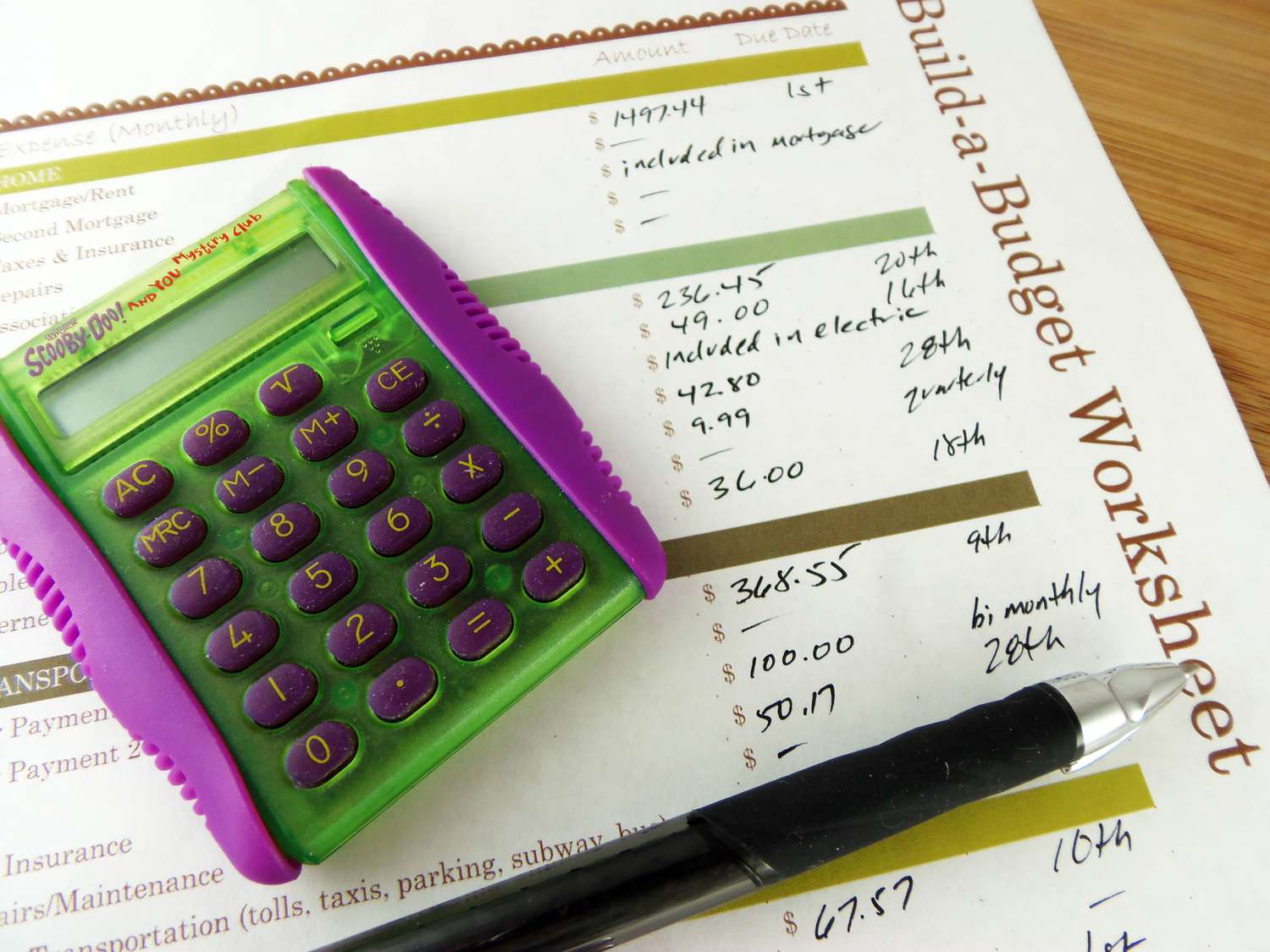 frugal living budget worksheet