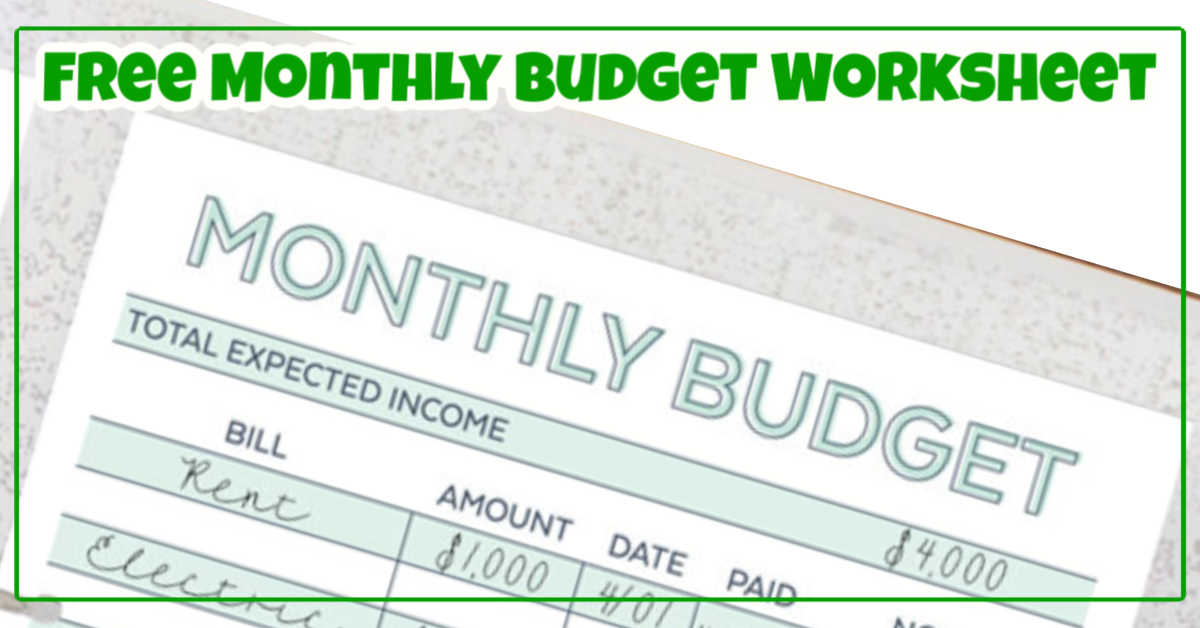 frugal living budget worksheet