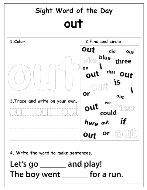 Premium Vector | Fry list of sight words, digital activities ...