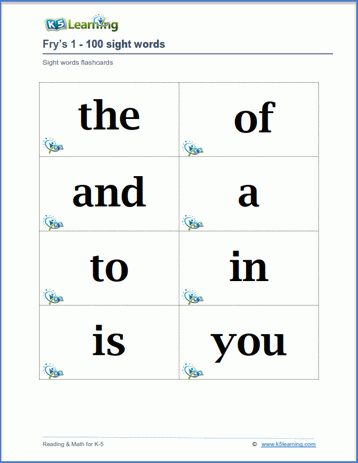 fry sight words worksheet