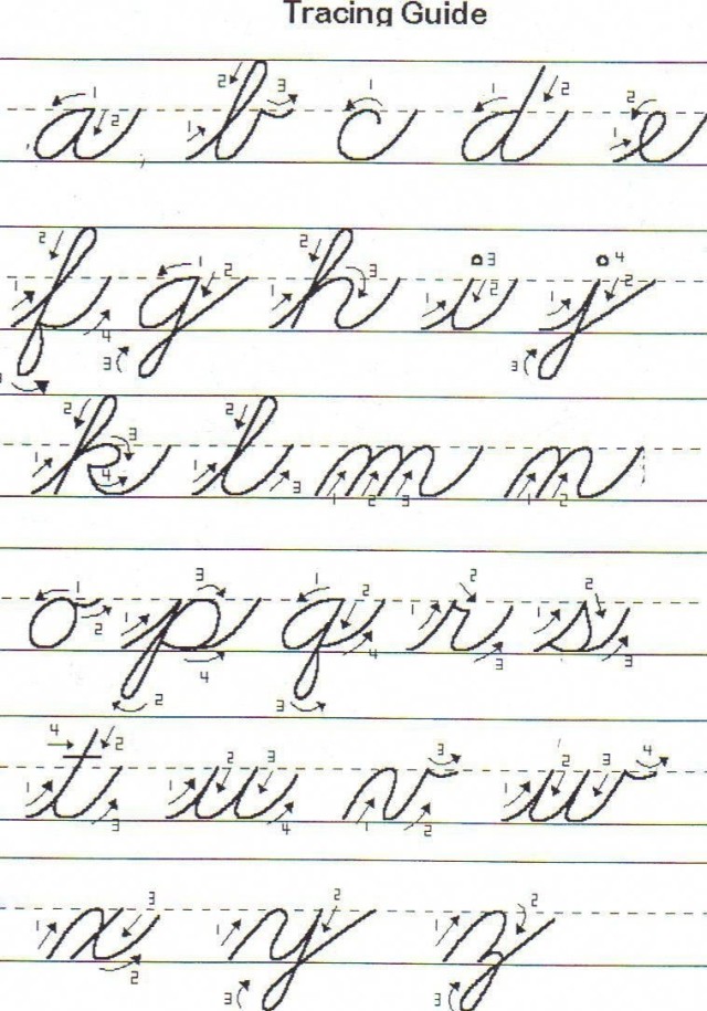 full alphabet cursive writing worksheet