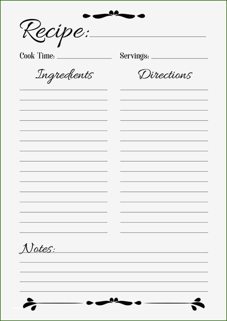 full page printable recipe cards