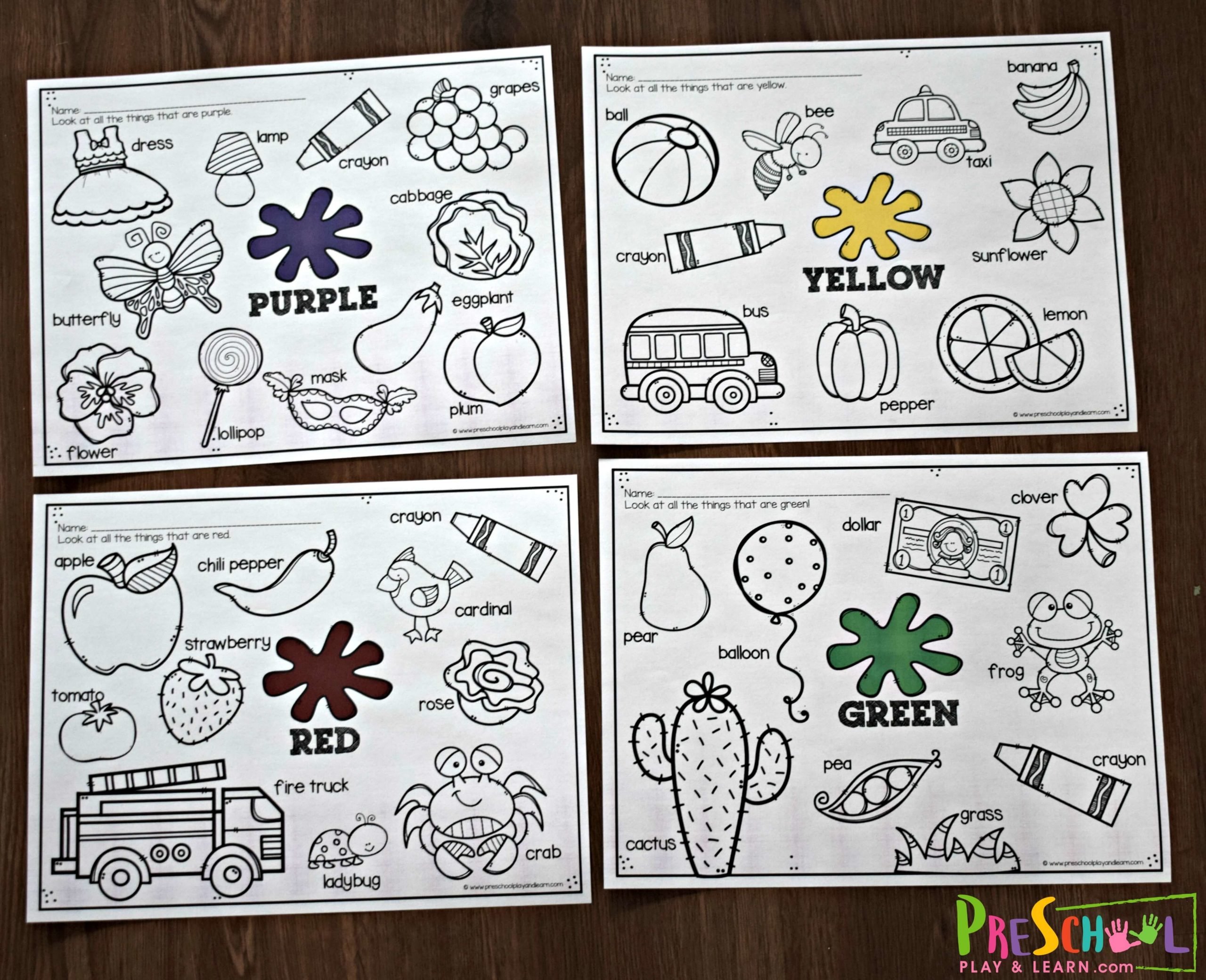 full pages preschool printable worksheet
