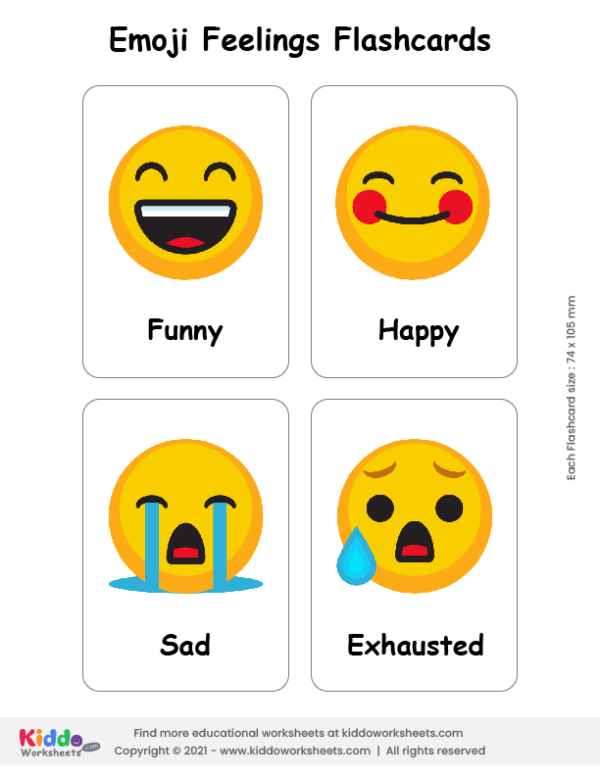 Free Printable Emoji Feelings Flashcards Flashcards - kiddoworksheets