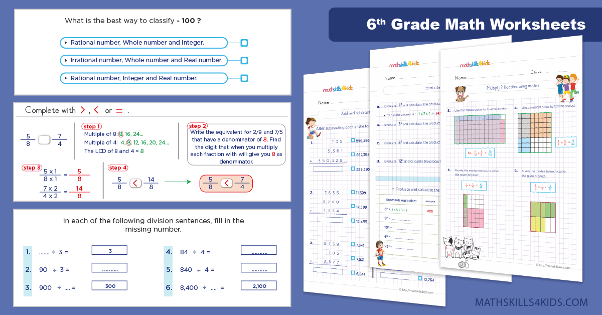 fun 6th grade math worksheet