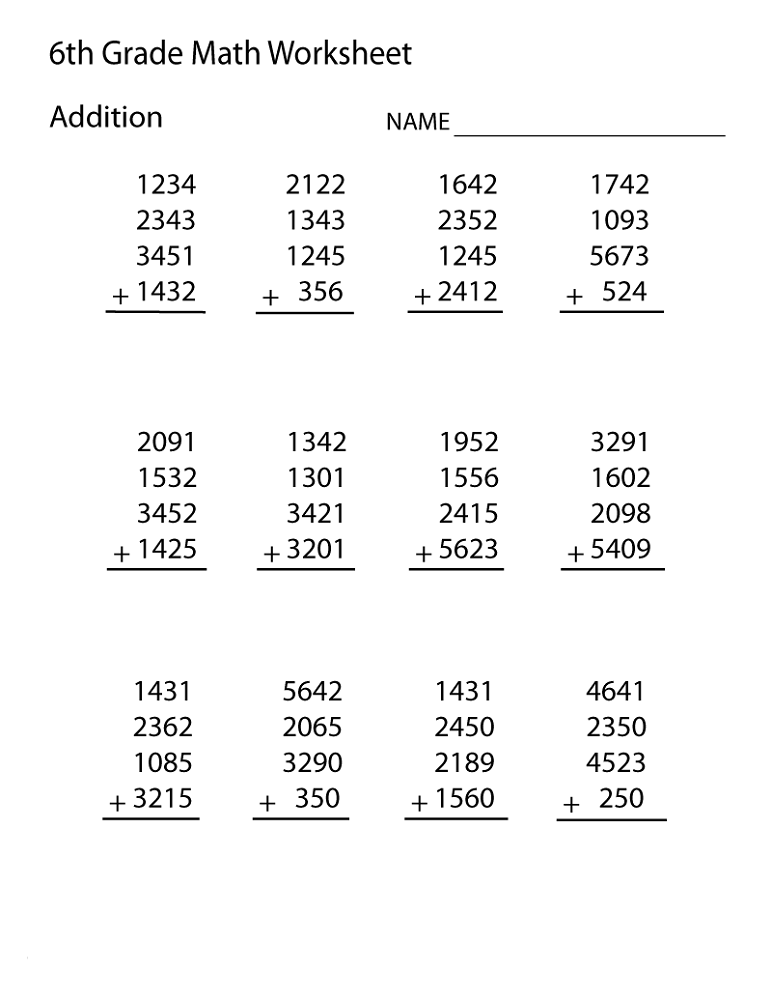 fun 6th grade math worksheet