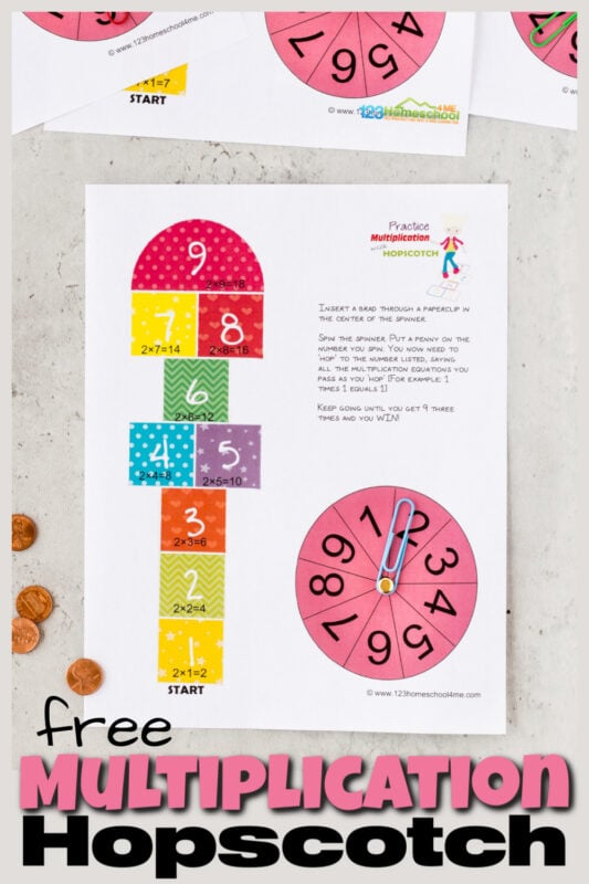 FREE Multiplication Hopscotch Printable Math Game