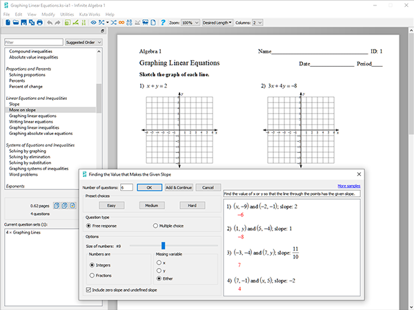 Create Custom Pre-Algebra, Algebra 1, Geometry, Algebra 2 ...