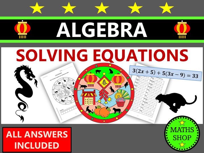 Chinese New Year Maths Solving Equations Algebra  