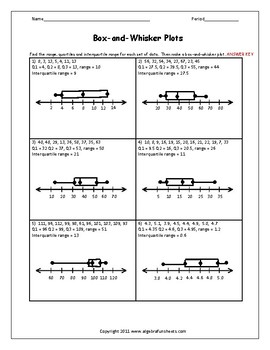 fun box and whisker worksheet