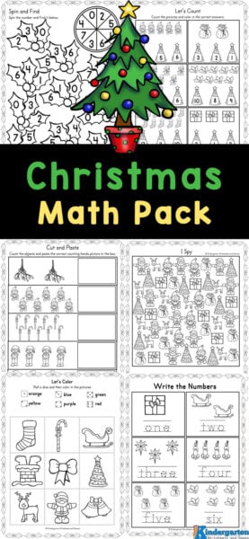 ? FREE Christmas Math Worksheets for Kindergarten