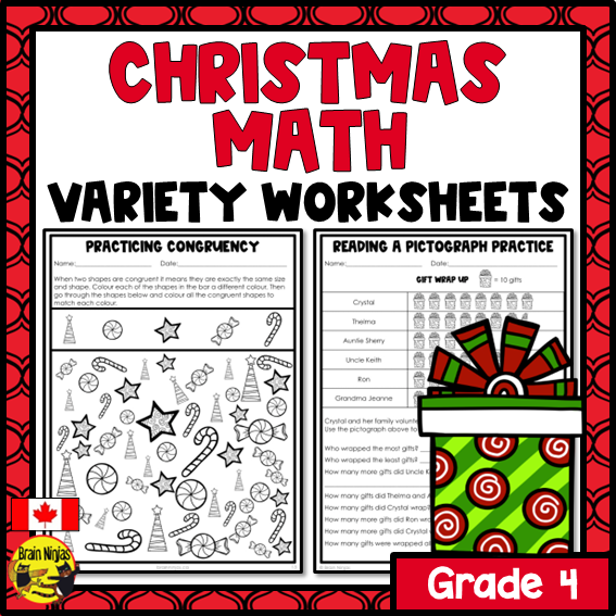 Christmas Math Worksheets | Numbers to 10 000 | Paper - brainninjas