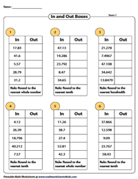 Rounding Decimals Worksheets