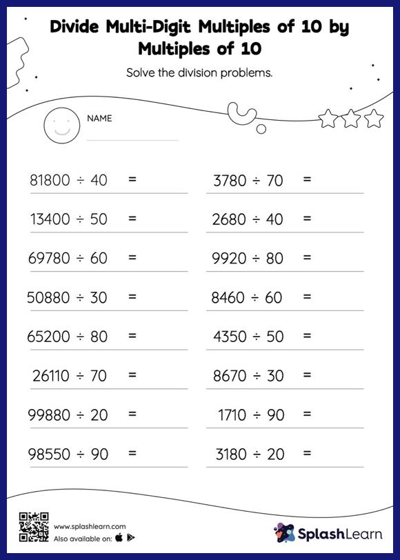 Division Worksheets for 4th Graders Online - SplashLearn