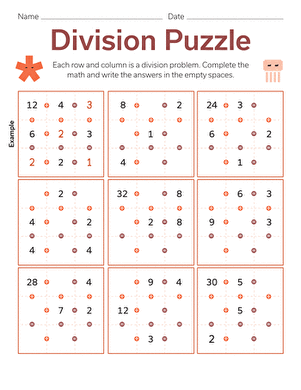 Division Puzzle | Interactive Worksheet 