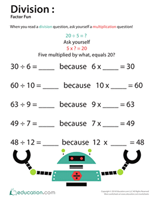 Division: Factor Fun | Interactive Worksheet 