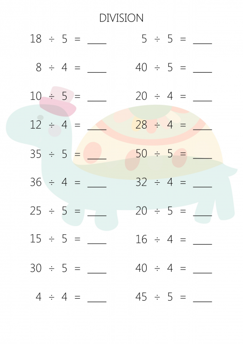 Mental Division Worksheet #4 - KidsPressMagazine.com