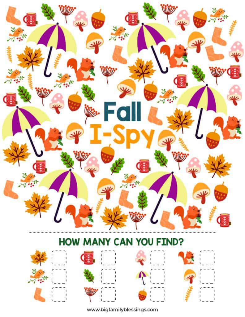 Free Printable Fall Fun Activities - Big Family Blessings