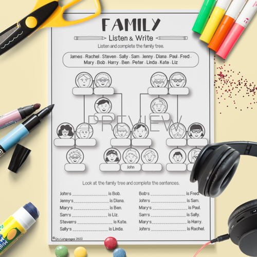 My Family activity worksheets • Teacha!