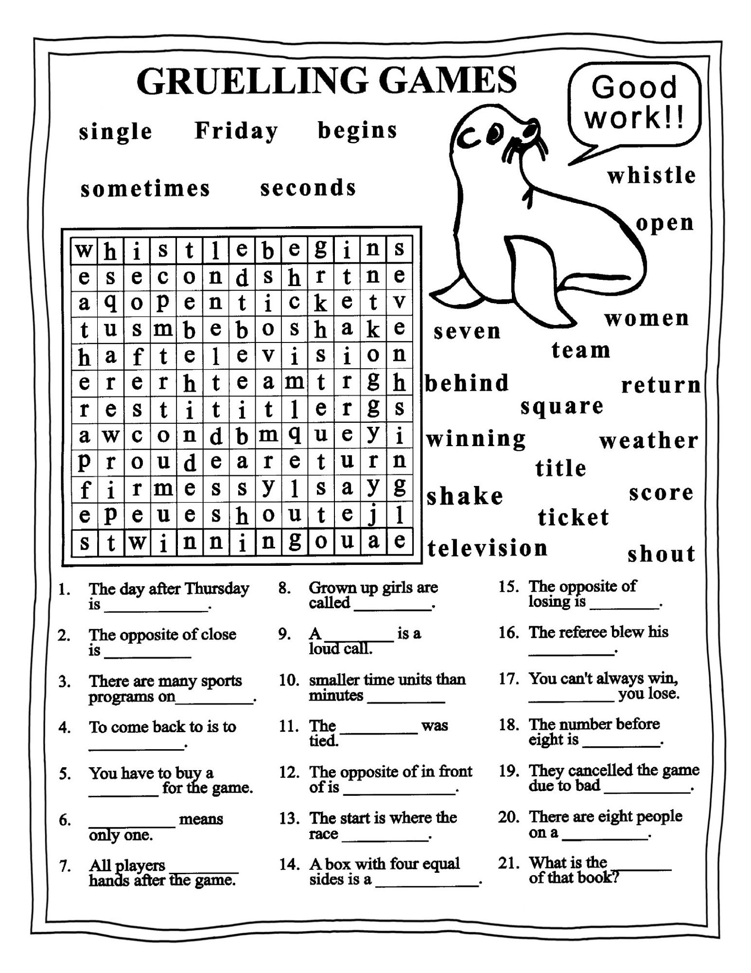 Worksheets for Grade 4