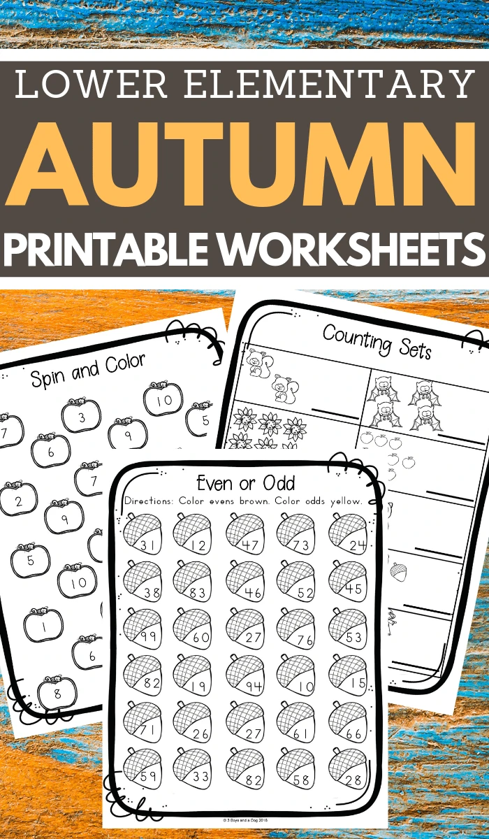 Free Printable Autumn Fun Worksheets for Elementary