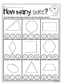 Shapes and Geometry Math NO PREP Printables kindergarten and first ...