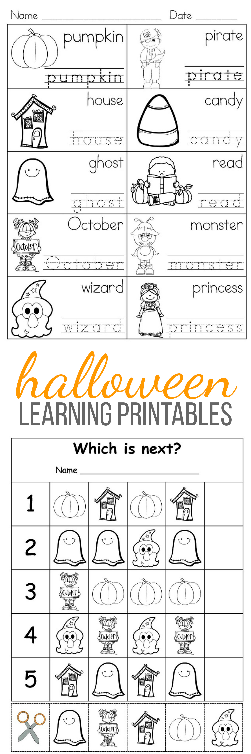 fun halloween worksheet