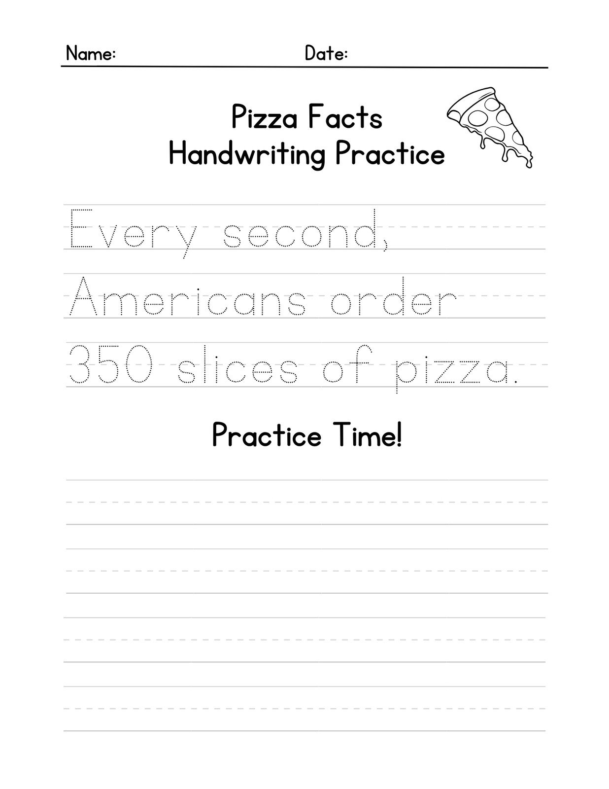 Free custom printable handwriting worksheet templates 