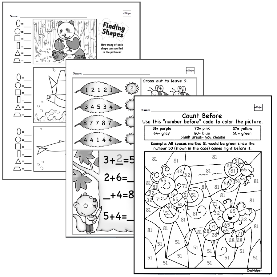 Kindergarten Math Worksheets - Free Printable Math PDFs | edHelper.com