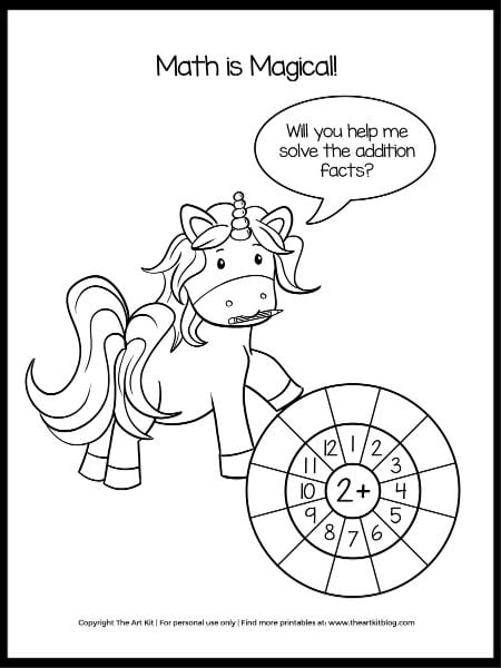 ADORABLE! Unicorn Addition Math Worksheets + Coloring Pages - The ...