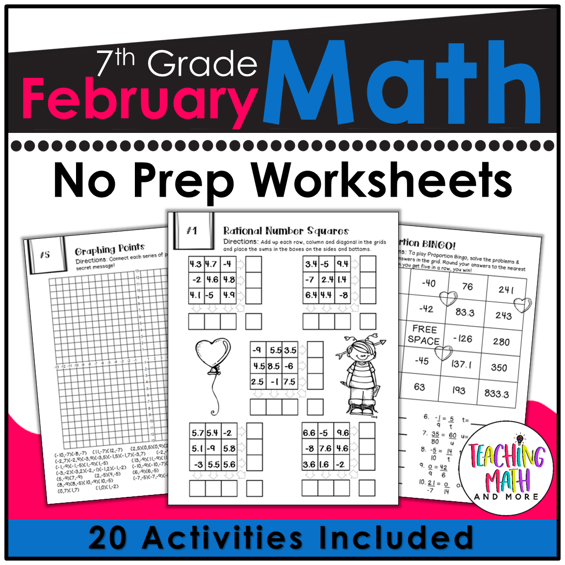 February Math Worksheets Grade 7