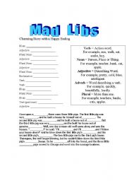English worksheets: Mad Libs - A Charming Story with a Happy Ending
