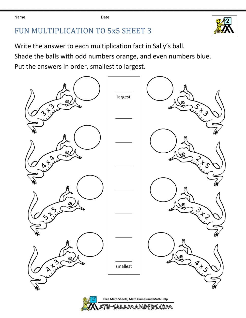 Fun Multiplication Worksheets to 10x10