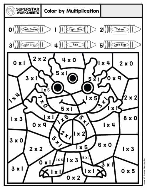 Multiplication Color By Number -Worksheets Library