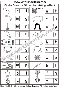 Phonics - Middle Sounds / FREE Printable Worksheets - Worksheetfun
