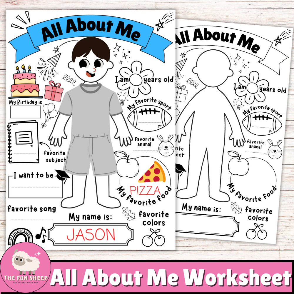 All About Me Worksheet | Back to School Get to Know You Activity for  Preschool