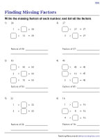 Pre-Algebra Worksheets