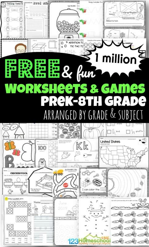 ? 1 Million FREE Printable Educational Worksheets for Kids