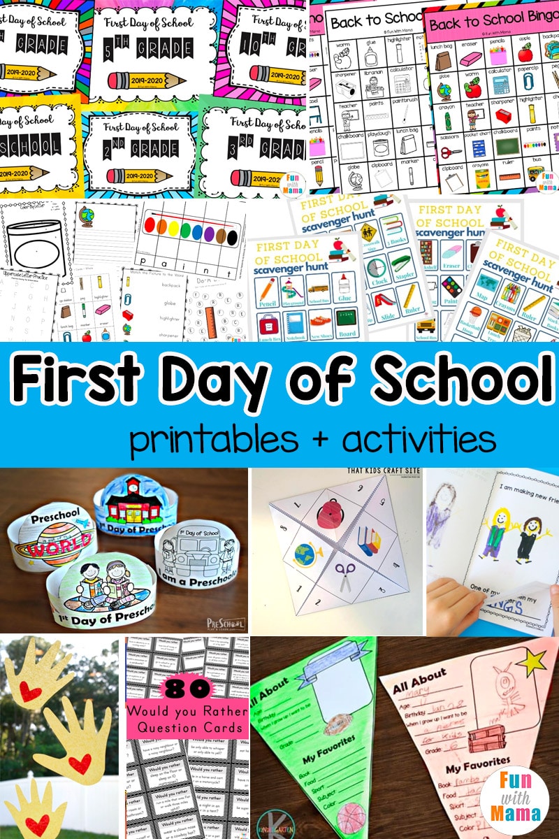 Fun First Day of School Printables - Fun with Mama