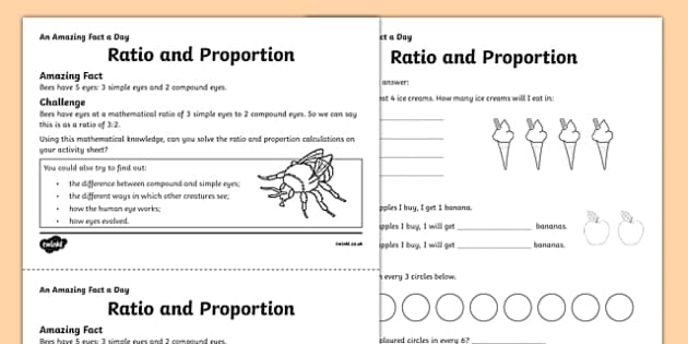 fun ratio and proportions worksheet