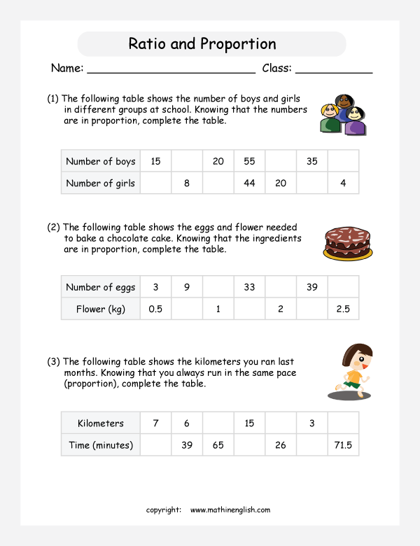 fun ratio and proportions worksheet