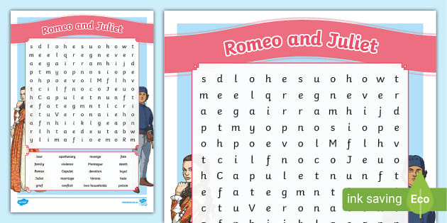Romeo and Juliet Word Search | Primary Resources - Twinkl