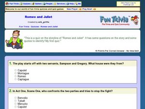 fun romeo and juliet worksheet