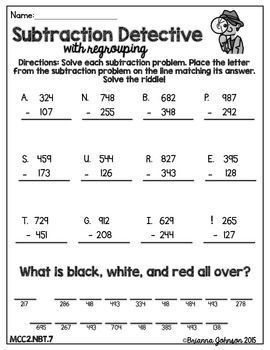 Subtraction with Regrouping {FREEBIE} | 2nd grade math worksheets ...