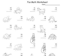 Fun Math Worksheet: 2-Digit Subtraction 3 Worksheet for 2nd - 3rd ...